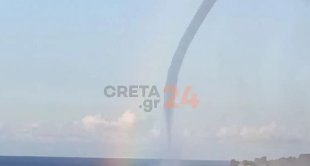 Μαγικό θέαμα - Υδροστρόβιλος και ουράνιο τόξο στην Κρήτη (VIDEO)